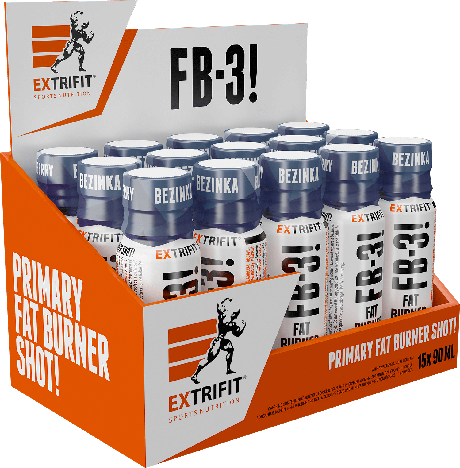 Extrifit FB-3! Fat Burner Shot 15 x 90 ml elderberry