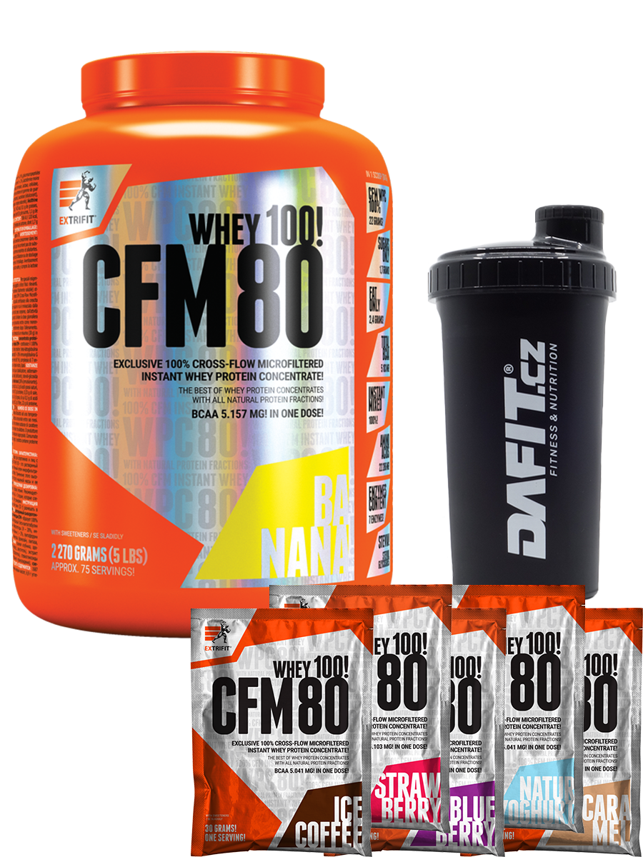 AKCE Extrifit CFM Instant Whey 80 2270g +ZDARMA Šejkr 600ml a 5x CFM Instant Whey 80 30g