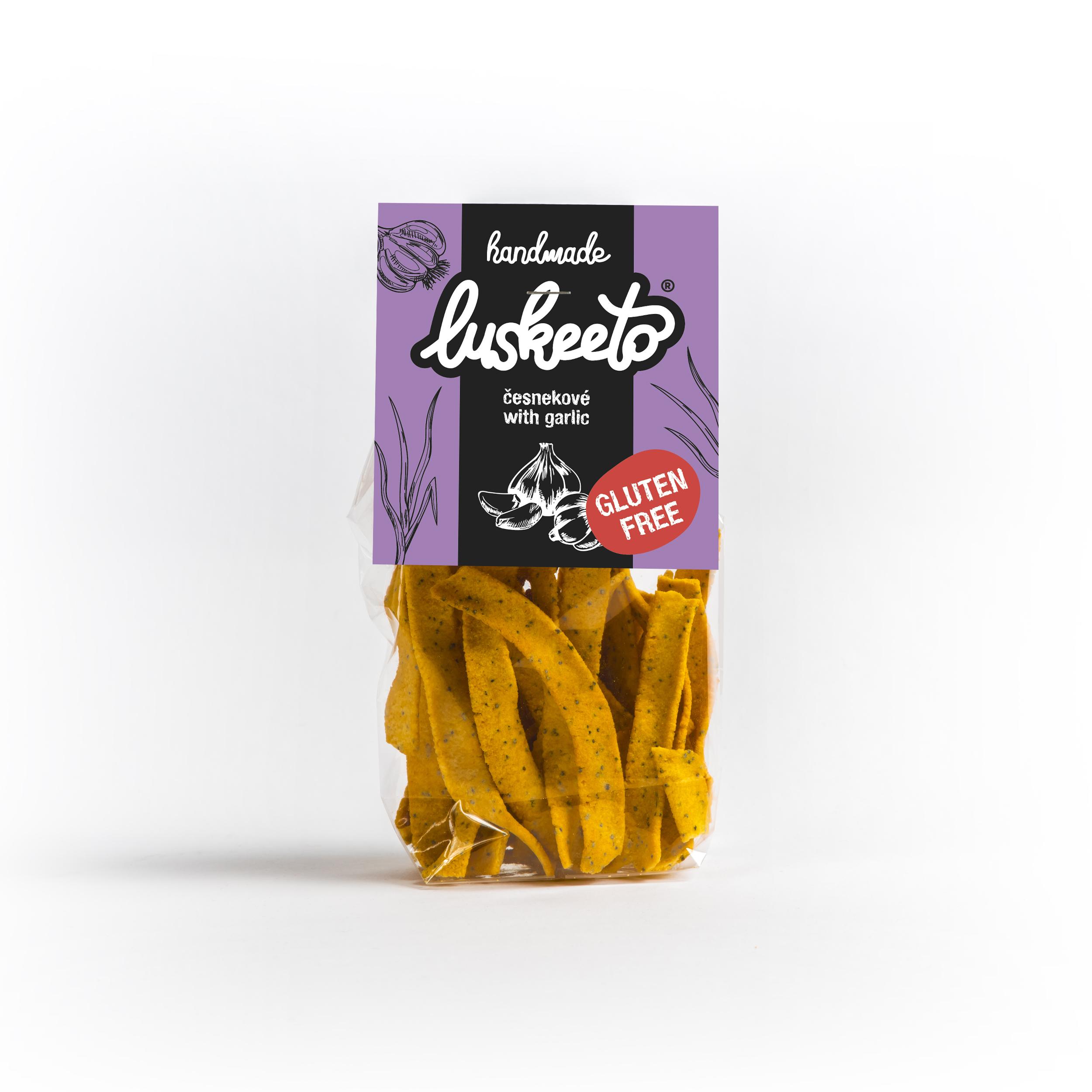 Luskeeto Luštěninové Krekry 70 g česnekové