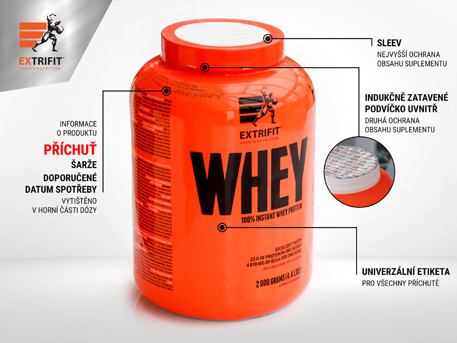 AKCE Extrifit 100% Whey Protein 2000 g + ZDARMA Šejkr 600 ml
