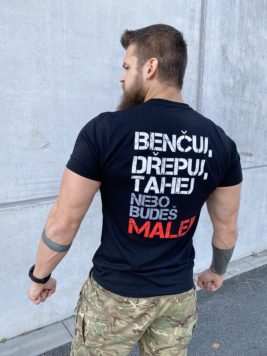GymTime Pánské Tričko benčuj, dřepuj, tahej S