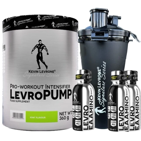 AKCE Kevin Levrone Levro Pump 360 g + ZDARMA Šejkr Dual + 3x EAA Shot 120 ml