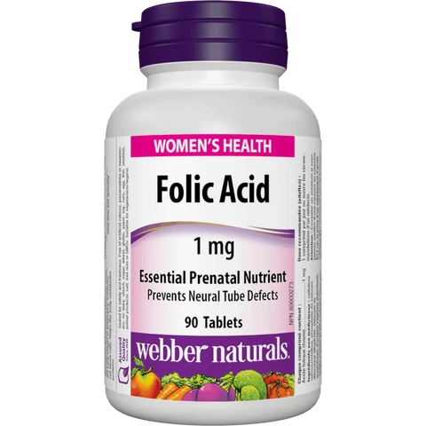Webber Naturals Folic Acid 1 mg 90 tbl