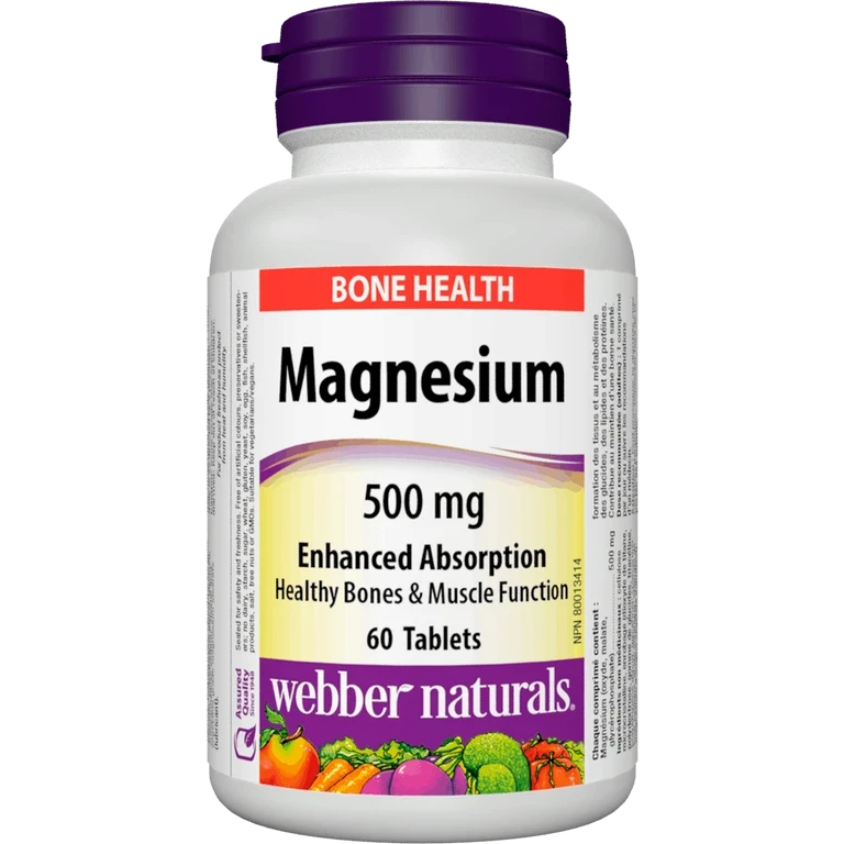 Webber Naturals Magnesium 500 mg 60 tbl