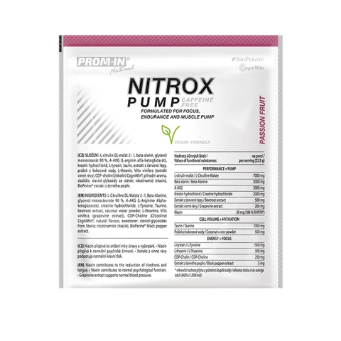 Prom-In Nitrox Pump Caffeine Free Clean 23,5 g marakuja