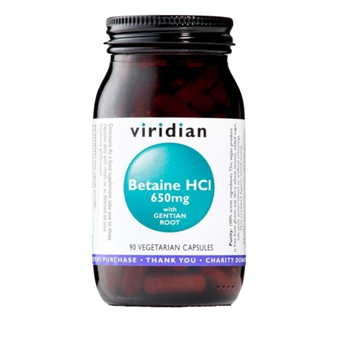 Viridian Betaine HCI 650 mg 90 cps