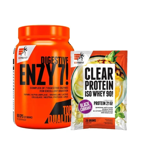 Special Offer Extrifit Enzy 7! Digestive Enzymes 90cps + FREE Clear Protein Iso Whey90 25g