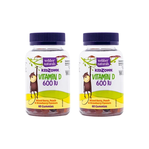 AKCE 1+1 Webber Naturals Kidzown Vitamin D 600 IU 60 gummies
