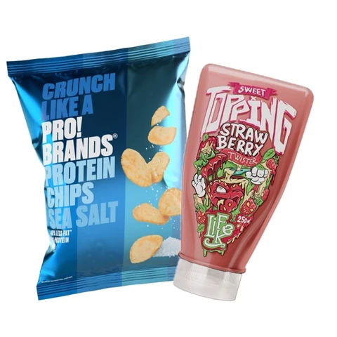 AKCE LifeLike Sweet Topping Twister 250 g strawberry + ZDARMA 2x ProBrands Chips 50 g
