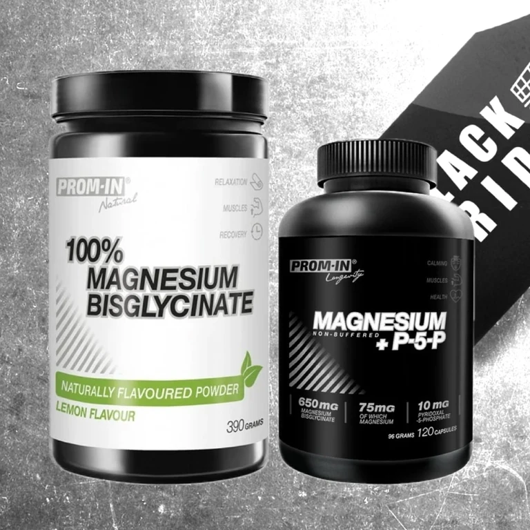 Special Offer Prom-In 100% Magnesium Bisglycinate 390 g lemon + FREE Magnesium+P5P 120 cp