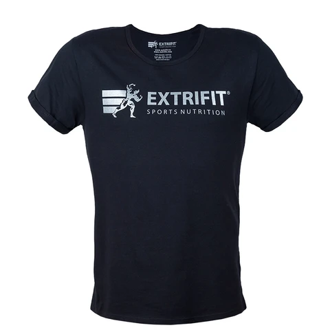 Extrifit Triko 52 černé se stříbrným logem XL
