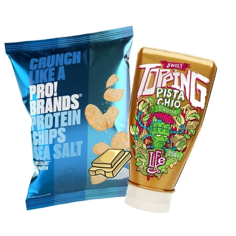 AKCE LifeLike Sweet Topping Twister 250 g pistachio + ZDARMA 2x ProBrands Chips 50 g