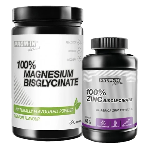 AKCE Prom-In 100% Magnesium Bisglycinate 390g lemon + ZDARMA 100% Zinc Bisglycinate 120tbl