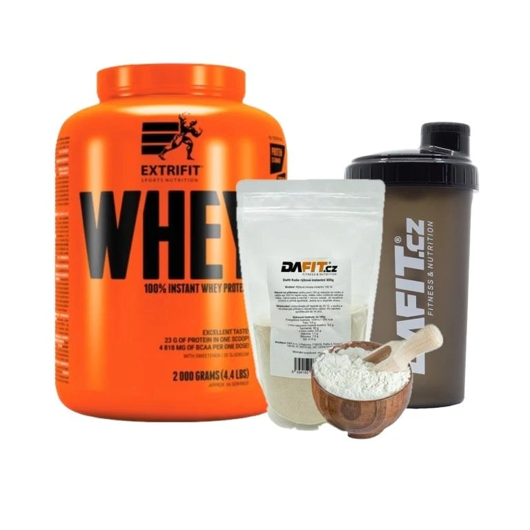 AKCE Extrifit 100% Whey Protein 2000 g + ZDARMA Dafit Kaše rýžová 300 g + Šejkr 700 ml