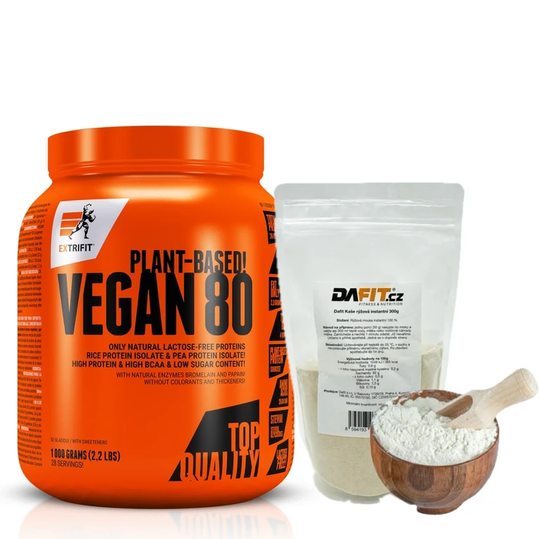 AKCE Extrifit Vegan 80 1000 g + ZDARMA Kaše 300 g rýžová