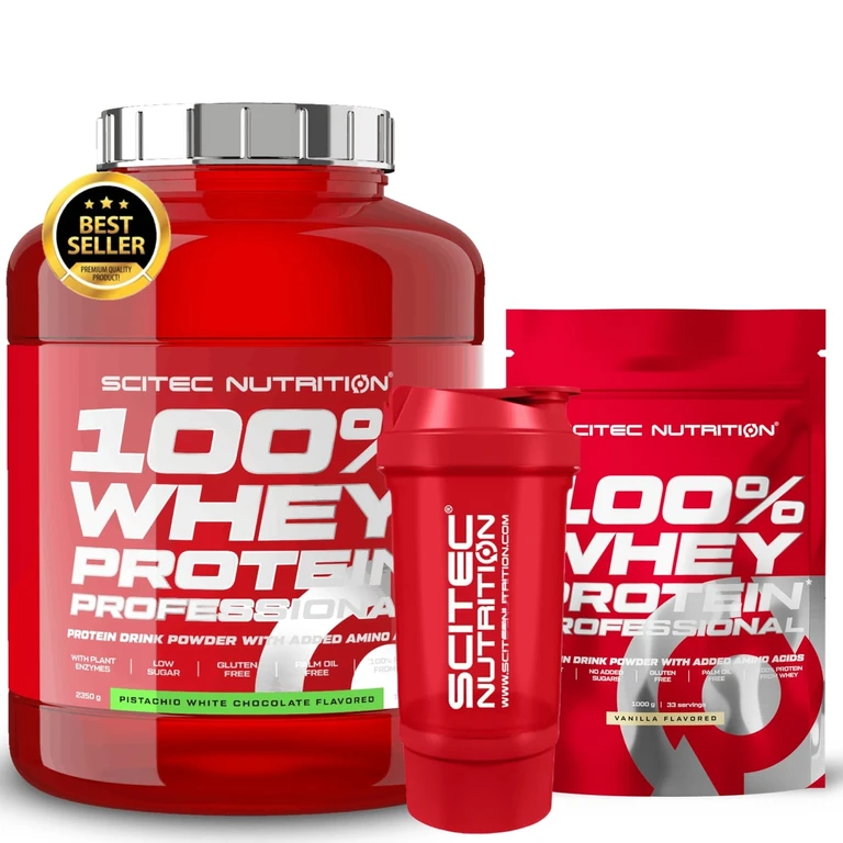 AKCE Scitec Nutrition 100% WP Professional 2350 g + ZDARMA 500 g + Šejkr