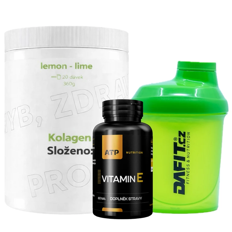 AKCE Složeno: Kolagen 360 g + ZDARMA Vitamin E 60 tob + Šejkr 300 ml