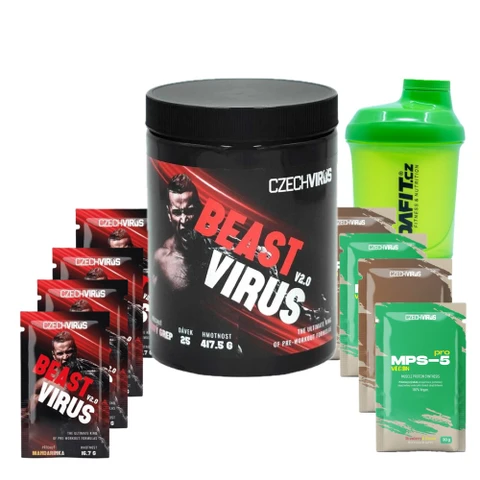 AKCE Czech Virus Beast Virus V2.0 417,5 g +Šejkr Dafit 300 ml + ZDARMA 8x vzorek