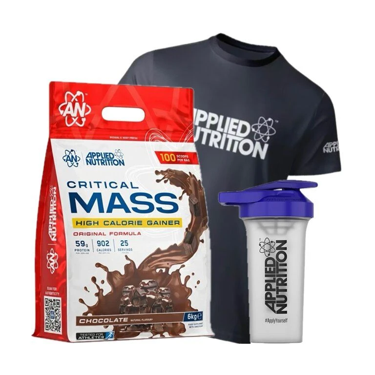 Special Offer Applied Nutrition Original Critical Mass 6000g + FREE Shaker 700ml + T-Shirt