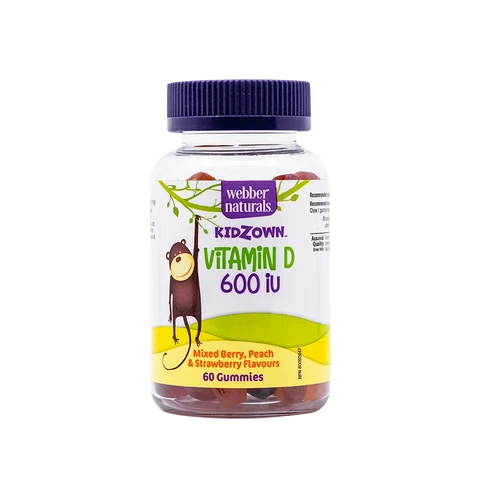 Webber Naturals Kidzown Vitamin D 600 IU 60 gummies