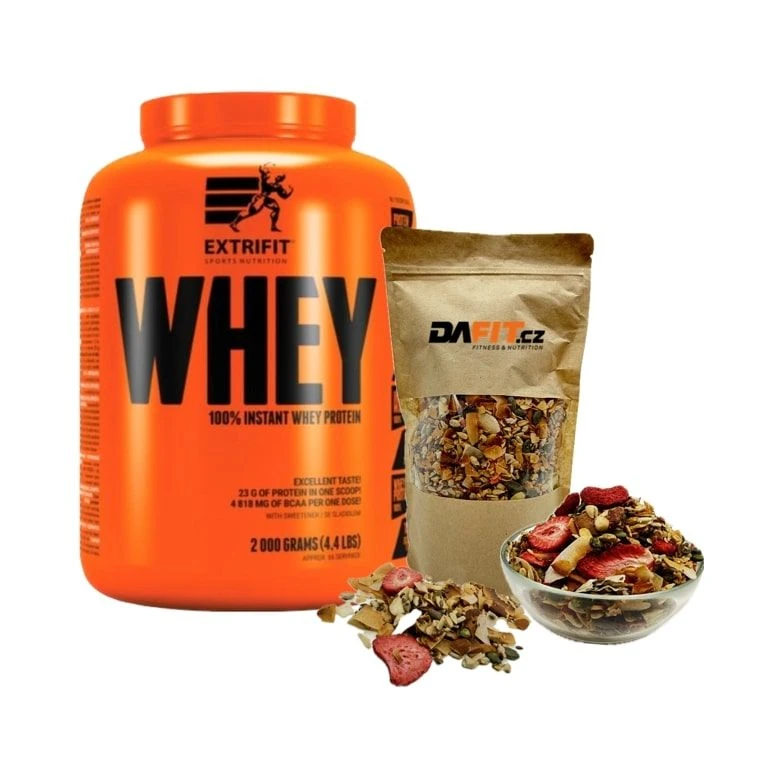 Special Offer Extrifit 100% Whey Protein 2000 g + FREE Dafit Granola Keto 350 g