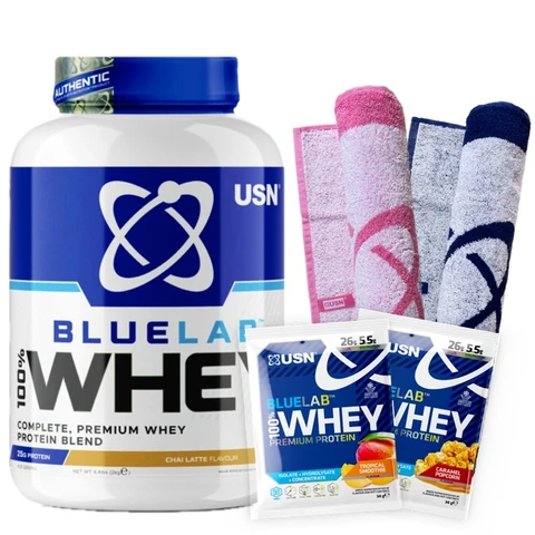 AKCE USN BlueLab 100% Whey Protein Premium 2000 g + ZDARMA Ručník + 2x vzorek