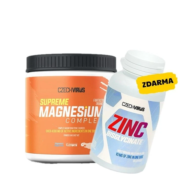 AKCE Czech Virus Supreme Magnesium Complex 340 g + ZDARMA Zinc Bisglycinate 60 cps