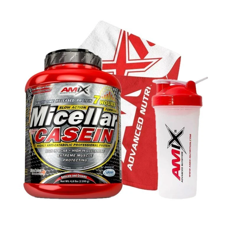 AKCE Amix Micellar Casein 2200 g + ZDARMA Šejkr 600 ml + ručník