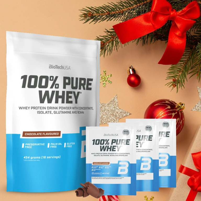 AKCE BioTech 100% Pure Whey 454 g + ZDARMA 3x vzorek