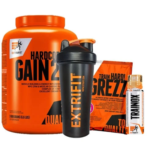 AKCE Extrifit Hardcore Gain 21 3000 g + ZDARMA Šejkr 600 ml + 2x vzorek
