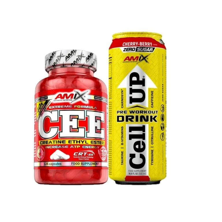 AKCE Amix CEE Creatine Ethyl Ester 125 cps + ZDARMA CellUP PreWorkout Drink 500 ml