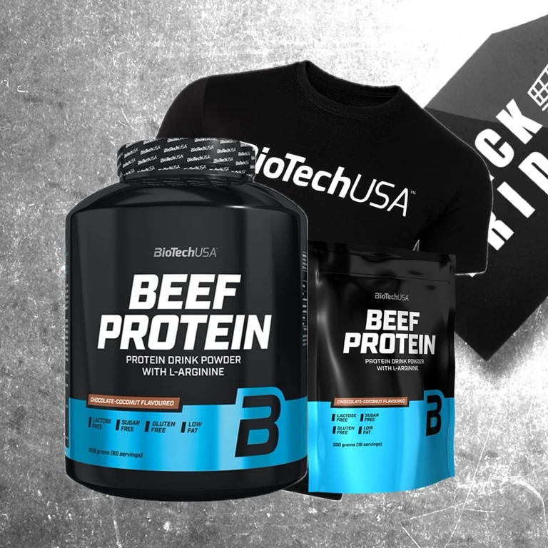 AKCE BioTech Beef Protein 1816 g + ZDARMA Beef Protein 500 g + Triko