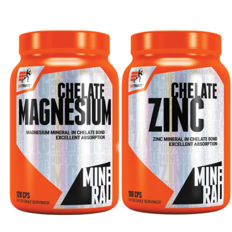 AKCE Extrifit Magnesium Chelate 120 cps + ZDARMA Zinc Chelate 100 cps