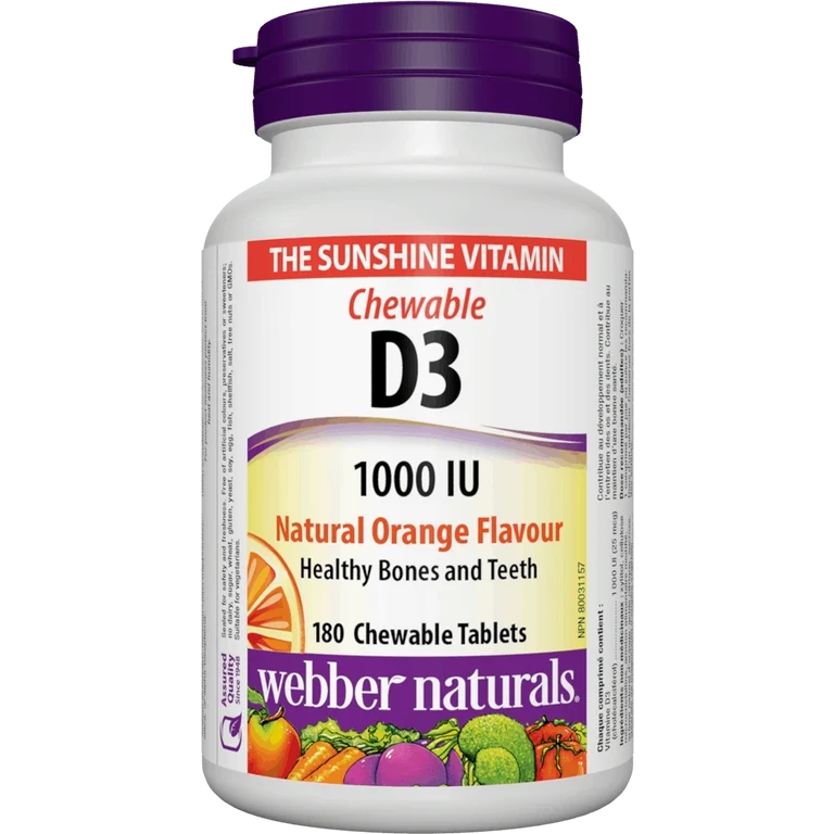 Webber Naturals D3 1000 IU 180 tbl natural orange