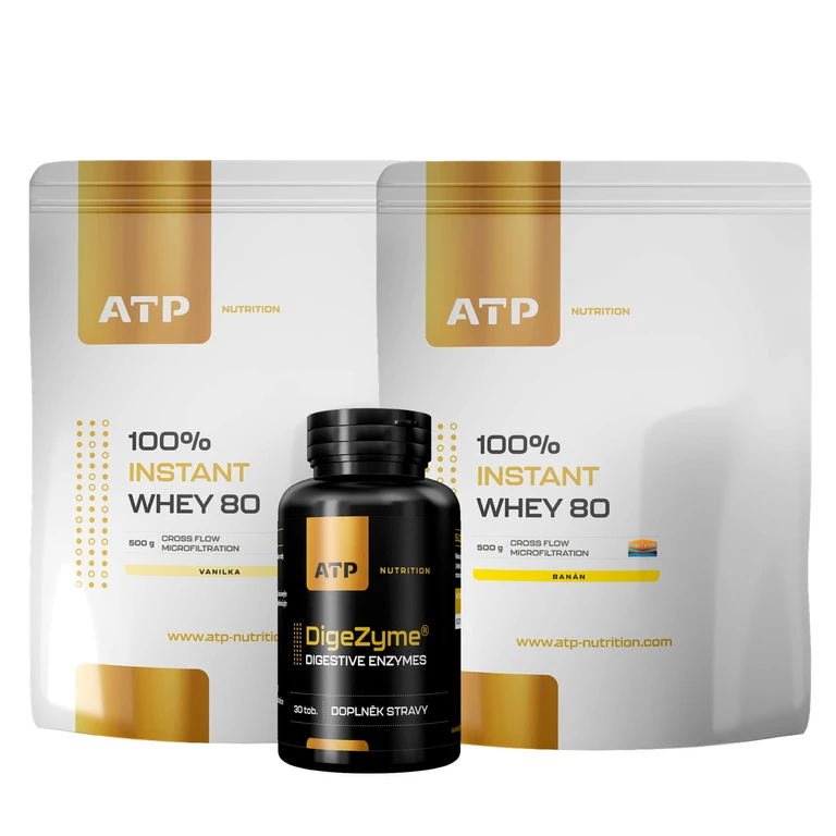 AKCE 1+1 ATP Nutrition 100% Instant Whey 80 CFM 500 g + ZDARMA DigeZyme 30 tob