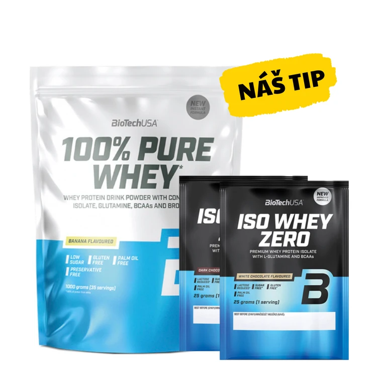 AKCE BioTech 100% Pure Whey 1000 g + ZDARMA 2x vzorek