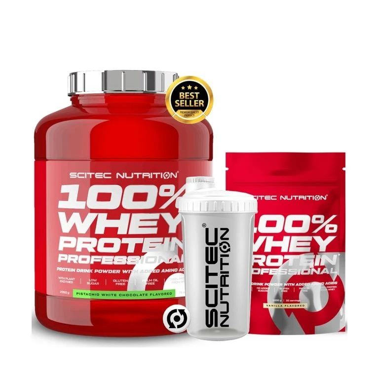 AKCE Scitec Nutrition 100% WP Professional 2350 g + ZDARMA 500 g + Šejkr