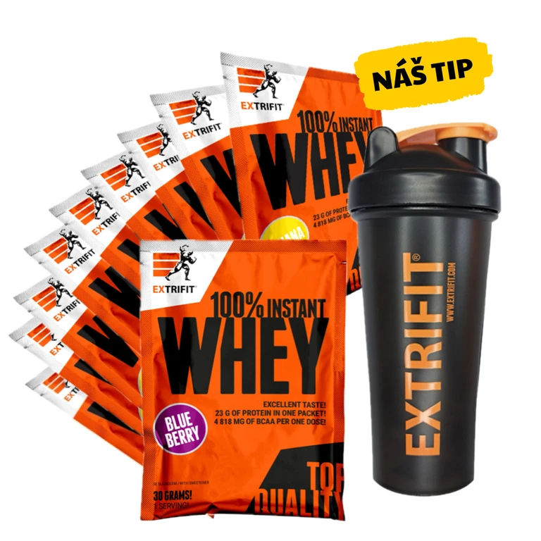 Special Offer 10x Extrifit 100% Whey Protein 30 g + FREE Shaker 600 ml