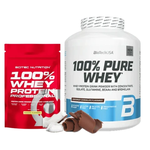AKCE BioTech 100% Pure Whey 2270 g + ZDARMA Scitec Nutrition 100% WP Professional 500 g