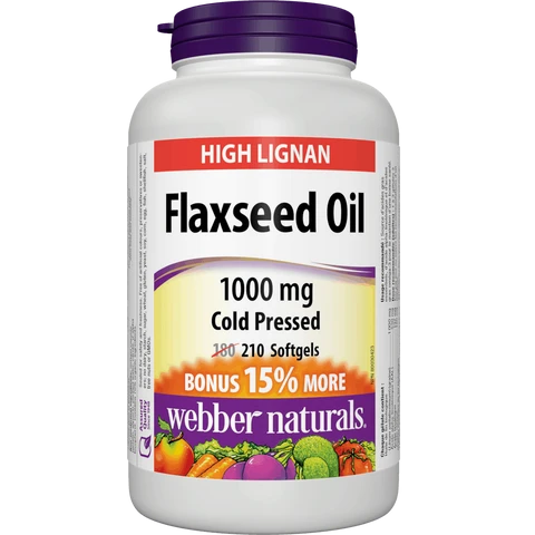 Webber Naturals Flaxseed Oil 1000 mg 210 tob