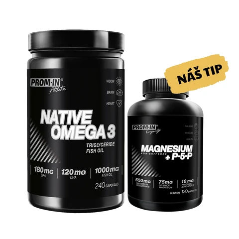 AKCE Prom-In Native Omega 3 240 cps + ZDARMA Magnesium + P5P 120 cps