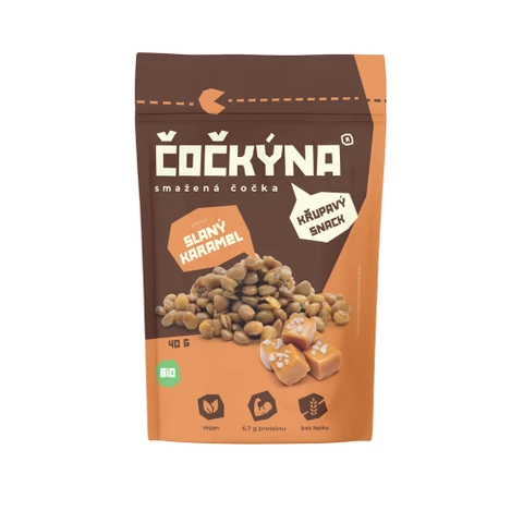 Čočkýna Smažená Čočka Bio 40 g slaný karamel