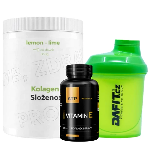 AKCE Složeno: Kolagen 360 g + ZDARMA Vitamin E 60 tob + Šejkr 300 ml