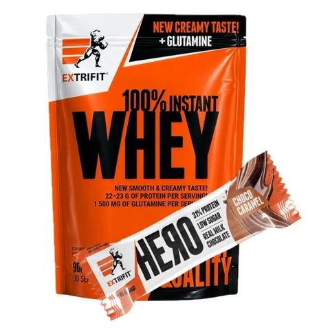 Special Offer Extrifit 100% Whey Protein 900 g + FREE Hero Protein Bar 65 g