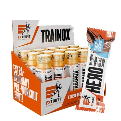 AKCE Extrifit Trainox Shot 15 x 90 ml + ZDARMA Hero Protein Bar 65 g