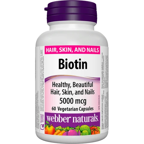 Webber Naturals Biotin 5000 mcg 60 cps