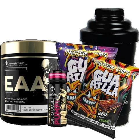 Special Offer Kevin Levrone EAA 195 g + FREE Shaker 500 ml + 2x Chips 60 g + 1x Shot 60 ml