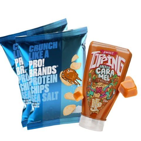 AKCE LifeLike Sweet Topping Twister 250 g salted caramel + ZDARMA 2x ProBrands Chips 50 g