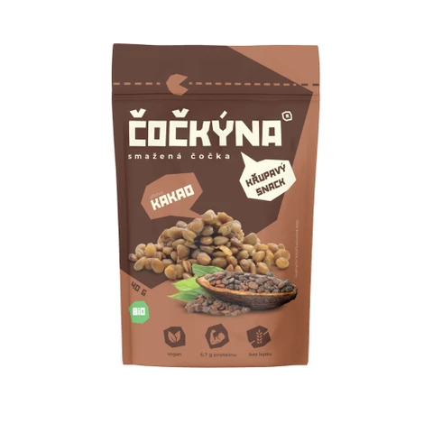 Čočkýna Smažená Čočka Bio 40 g kakao
