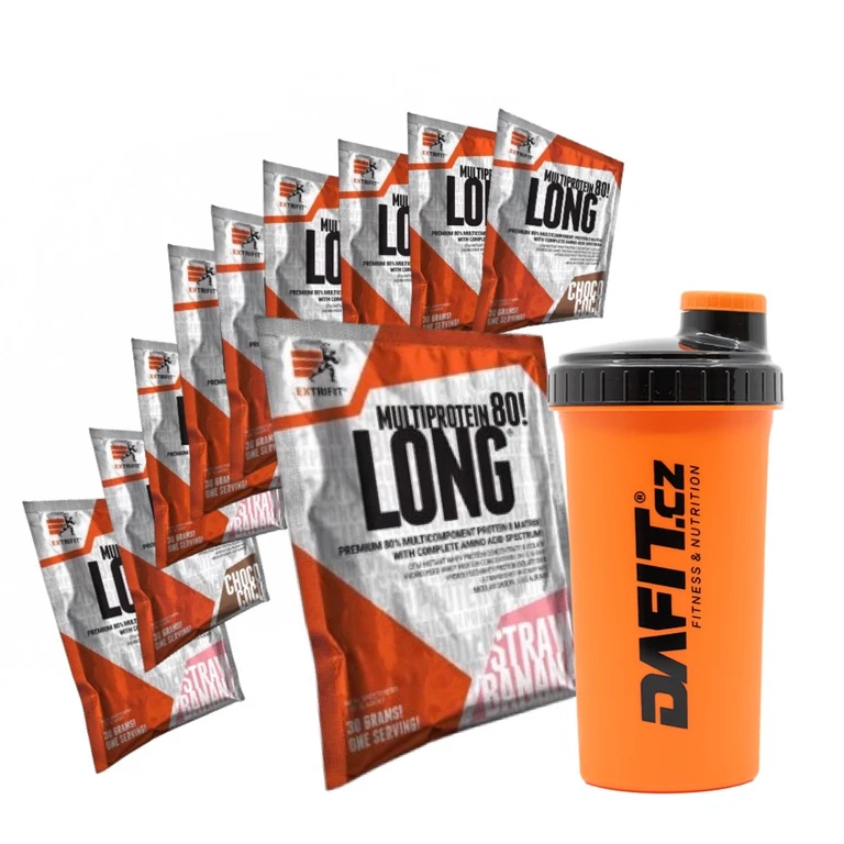 Special Offer 10x Extrifit Long 80 Multiprotein 30 g + FREE Shaker 700 ml